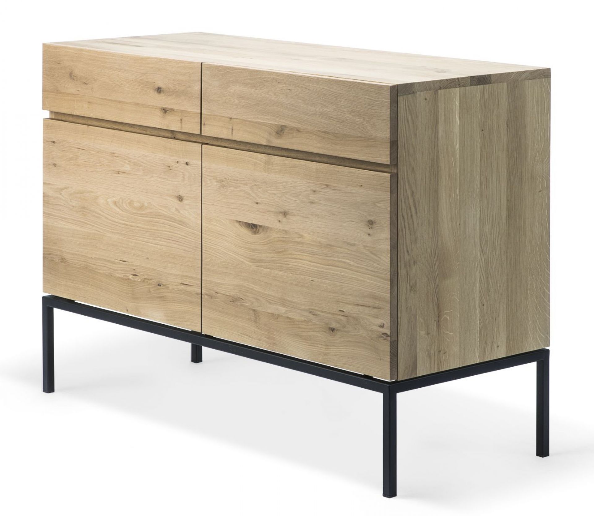 Ligna TV Cupboard Oak black metal legs Ethnicraft W 210 x D 45 x